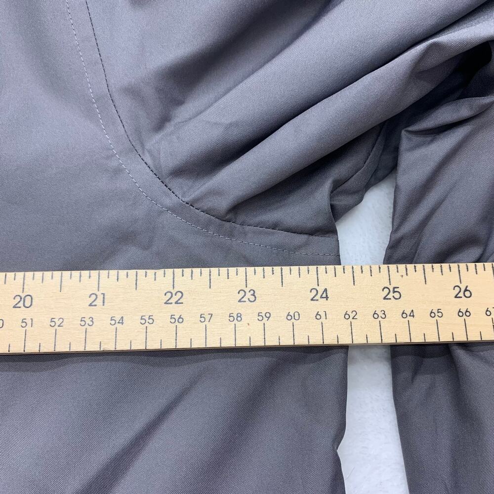 Totes Sz Medium Packable Rain Jacket Trench Coat Gray Long Lightweight Collar - Picture 8 of 9